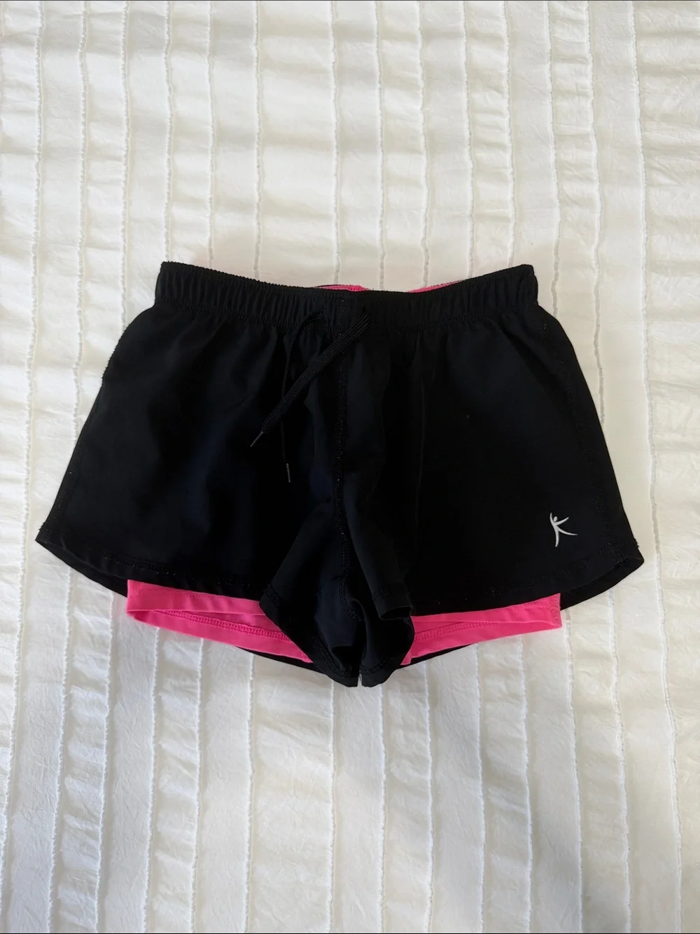 Women’s Black & Pink Layered Active Shorts